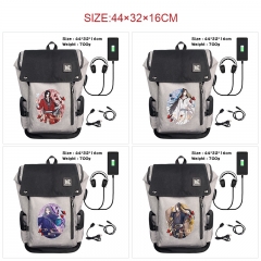 9 Styles Heaven Official's Blessing Cartoon Pattern Anime Backpack Bag With USB Charging Cable