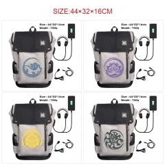 9 Styles Mo Dao Zu Shi Cartoon Pattern Anime Backpack Bag With USB Charging Cable