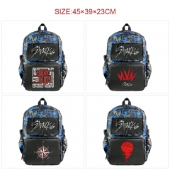 9 Styles K-POP Stray Kids Cartoon Anime Camouflage Nylon Backpack Bag