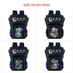 12 Styles Zenless Zone Zero Cartoon Pattern Anime Backpack Bag With USB Charging Cable