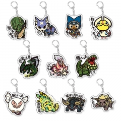 11 Styles Monster Hunter Cartoon Acrylic Anime Keychain