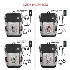 11 Styles Attack on Titan/Shingeki No Kyojin Cartoon Pattern Anime Backpack Bag With USB Charging Cable