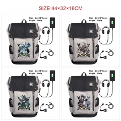 12 Styles Zenless Zone Zero Cartoon Pattern Anime Backpack Bag With USB Charging Cable