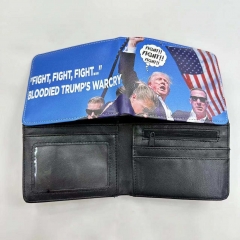 Donald John Trump Cartoon PU Purse Anime Wallet