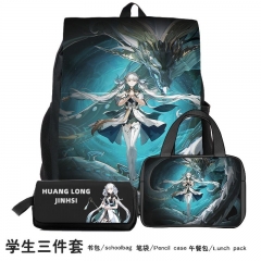 3 Styles Wuthering Waves Cartoon Anime Backpack+Shoulder Bag+Pencil Bag(set)