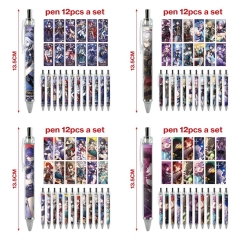 4 Styles 12pcs/set  Honkai: Star Rail Cartoon Pattern Anime Pen Stationery