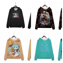 5 Styles Hatsune Miku Cartoon Anime Hooded Hoodie