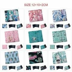 11 Styles Hatsune Miku Cartoon PU Purse Anime Short Wallet