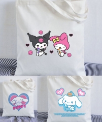 3 Styles Sanrio Cartoon Anime Canvas Shopping Bag