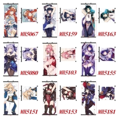 46 Styles 40*102cm Genshin Impact Sexy Girls Wall Scroll Cartoon Anime WallScrolls