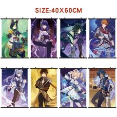 14 Styles 40*60cm Genshin Impact Wall Scroll Cartoon Anime WallScrolls