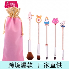 2 Styles Alice in Wonderland Cartoon Anime Makeup Powder Blush Brush Set