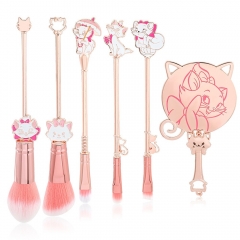 2 Styles Disney Marie Cat Cartoon Anime Makeup Powder Blush Brush Set