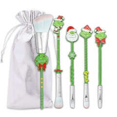 5pcs/set  The Grinch Cartoon Anime Makeup Powder Blush Brush Set