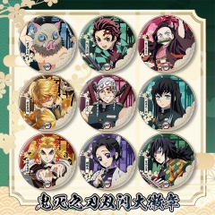 13 Styles 75mm Demon Slayer: Kimetsu no Yaiba Pin Anime Tinplate Brooch