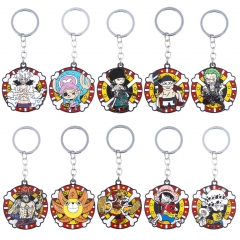 10 Styles One Piece Cartoon Anime Alloy Keychain