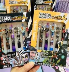 8 Styles 60pcs/set Superman Genshin Impact Sanrio Kuromi Cinnamoroll Cartoon Neutral Anime Pens Stationery