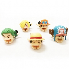 4 Styles One Piece Cartoon Anime Figure Data Cable Protector