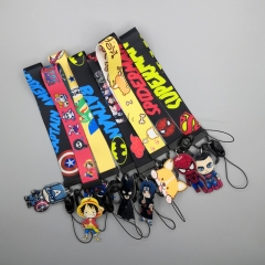 51 Styles Superhero Dragon Ball Z Superman Batman Cartoon Anime Phone Strap Lanyard