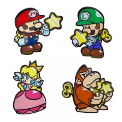 4 Styles Super Mario Bro Cartoon Pin Anime Alloy Brooch