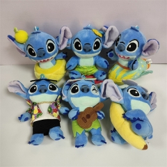 6pcs/set 12cm Lilo & Stitch Cartoon Anime Plush Toy Pendant