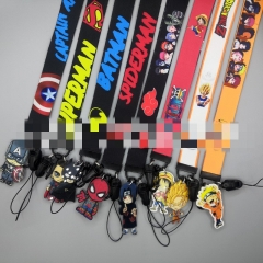 13 Styles Spider Man Superman Captain America Cartoon Anime Phone Strap Lanyard