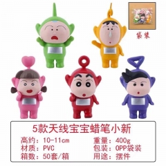 5PCS/SET 10cm-11cm Crayon Shin-chan Cartoon Anime PVC Figure