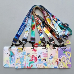 6 Styles The Little Mermaid Cartoon Anime Phone Strap Lanyard Card Holder Bag