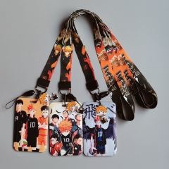 3 Styles Haikyuu Cartoon Anime Phone Strap Lanyard Card Holder Bag