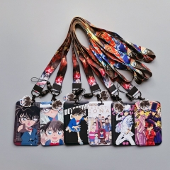 6 Styles Detective Conan Cartoon Anime Phone Strap Lanyard Card Holder Bag