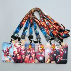 6 Styles Iron Man Cartoon Anime Phone Strap Lanyard Card Holder Bag