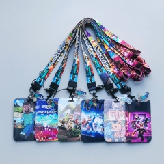 6 Styles Minecraft Cartoon Anime Phone Strap Lanyard Card Holder Bag