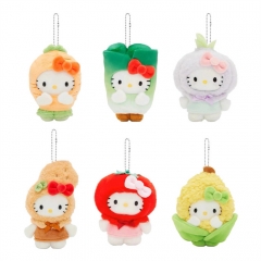 10-14CM 5 Styles Hello Kitty Vegetable Cartoon Anime Plush Toy Pendant Keychain