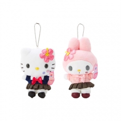 12CM 2 Styles Sanrio Melody Hello Kitty Cartoon Anime Plush Toy Pendant Keychain