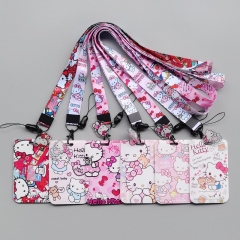 12 Styles Hello Kitty Cartoon Anime Phone Strap Lanyard Card Holder Bag