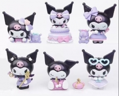 6pcs/set 4-9CM Sanrio Kuromi Cartoon Anime PVC Figure