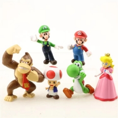 7cm 6pcs/set  Super Mario Bro Cartoon Anime Plush Toy Doll