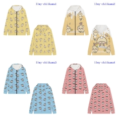 5 Styles Chiikawa Cartoon Hooded Anime Zipper Hoodie