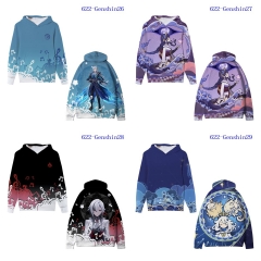 5 Styles Genshin Impact Cartoon Anime Hooded Hoodie