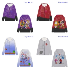 5 Styles Super Mario Bro Cartoon Hooded Anime Zipper Hoodie