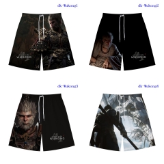 5 Styles Black Myth：Wukong Cosplay Color Printing Anime Pants Shorts