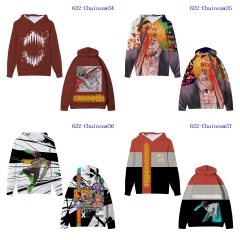 5 Styles Chainsaw Man Cartoon Anime Hooded Hoodie