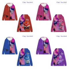 5 Styles Inside Out Cartoon Hooded Anime Zipper Hoodie