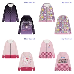 5 Styles Sanrio Cartoon Hooded Anime Zipper Hoodie