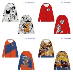 5 Styles Dragon Ball Z Cartoon Hooded Anime Zipper Hoodie