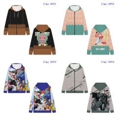 5 Styles SPY×FAMILY Cartoon Hooded Anime Zipper Hoodie