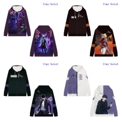 5 Styles Solo Leveling Cartoon Hooded Anime Zipper Hoodie