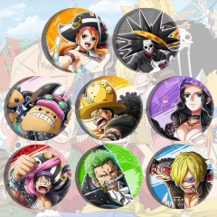 8PCS/SET 58mm One Piece Cartoon Anime Tinplate Pin Brooch