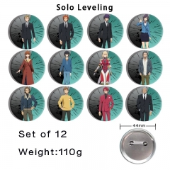 12PCS/SET 44mm Solo Leveling Cartoon Anime Tinplate Pin Brooch