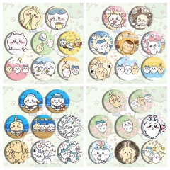 8PCS/SET 58mm 4 Styles Chiikawa Cartoon Anime Tinplate Pin Brooch